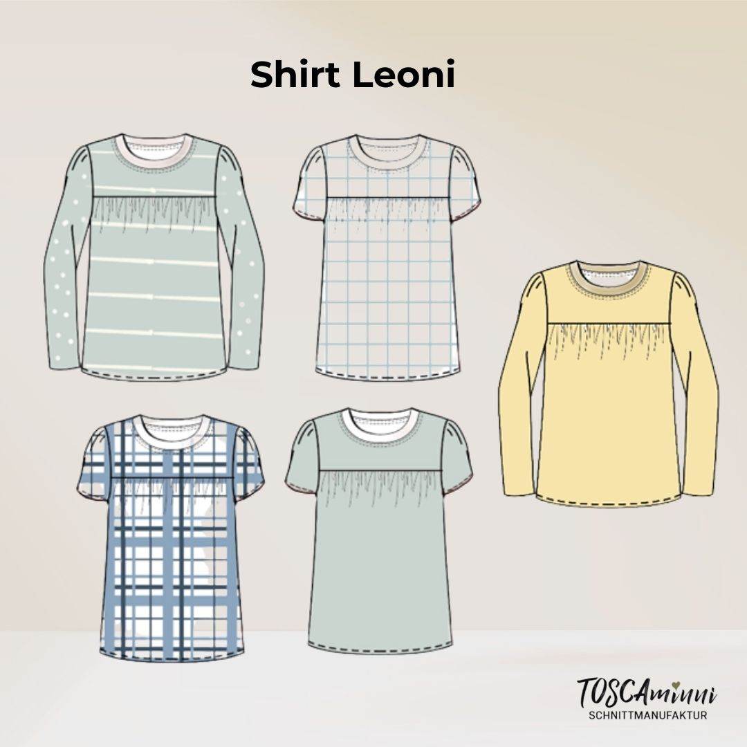 Schnittmuster Kinder Shirt Leoni Gr. 80-140 - Sewando