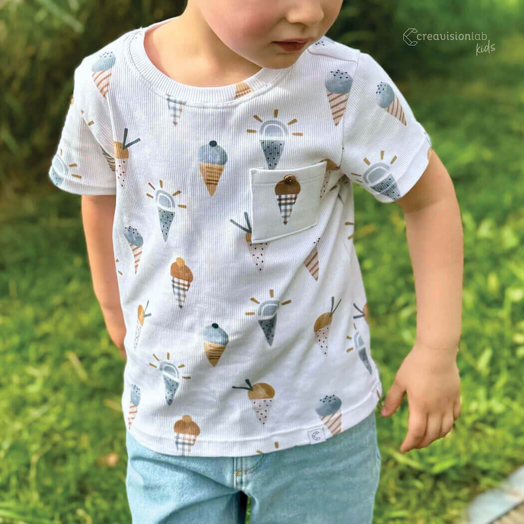 Schnittmuster Kinder-T-Shirt mit Unterteilungen | Gr. 86 - 128 - Sewando