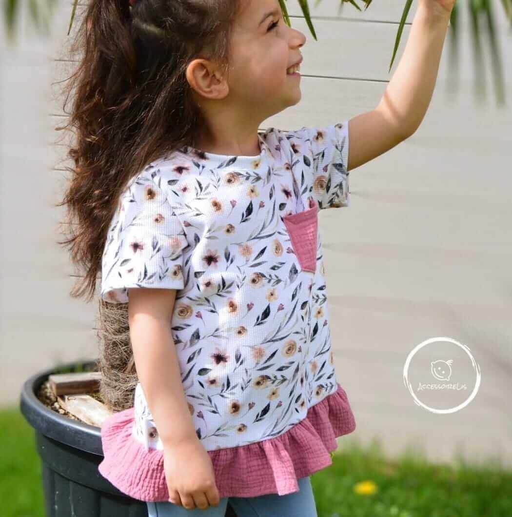 Schnittmuster Kinder-T-Shirt mit Unterteilungen | Gr. 86 - 128 - Sewando