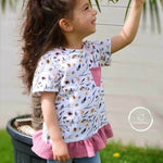 Schnittmuster Kinder-T-Shirt mit Unterteilungen | Gr. 86 - 128 - Sewando