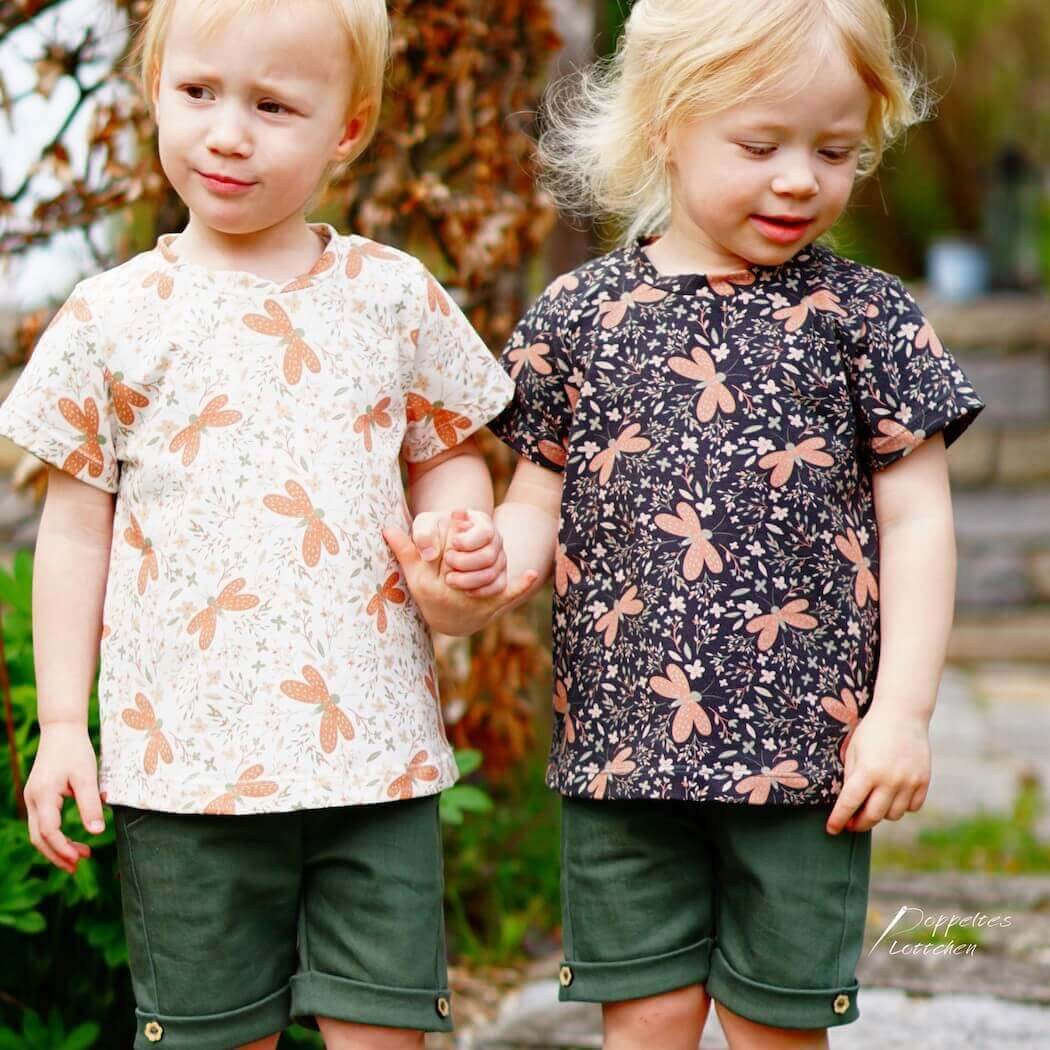Schnittmuster Kinder-T-Shirt mit Unterteilungen | Gr. 86 - 128 - Sewando