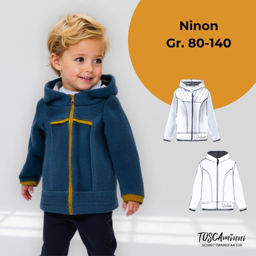 Schnittmuster Kinderjacke Nino + Ninon Gr. 80-140 + Video - Sewando