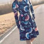 Schnittmuster Kleid mit ausgestelltem Rockteil PETROLINA (32-56) : - Sewando