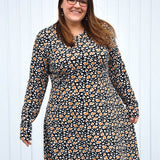 Schnittmuster Kleid mit ausgestelltem Rockteil PETROLINA (32-56) : - Sewando