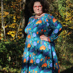 Schnittmuster Kleid mit ausgestelltem Rockteil PETROLINA (32-56) : - Sewando