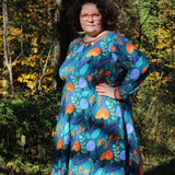 Schnittmuster Kleid mit ausgestelltem Rockteil PETROLINA (32-56) : - Sewando