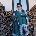 Schnittmuster Kleid mit ausgestelltem Rockteil PETROLINA (32-56) : - Sewando