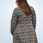Schnittmuster Kleid mit ausgestelltem Rockteil PETROLINA (32-56) : - Sewando