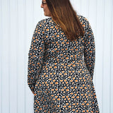 Schnittmuster Kleid mit ausgestelltem Rockteil PETROLINA (32-56) : - Sewando