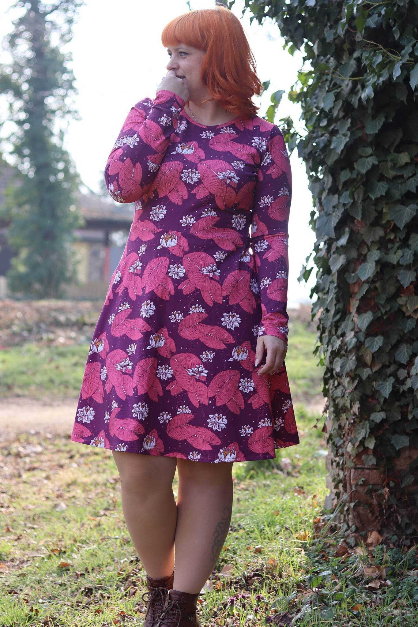 Schnittmuster Kleid mit ausgestelltem Rockteil PETROLINA (32-56) : - Sewando