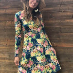 Schnittmuster Kleid mit ausgestelltem Rockteil PETROLINA (32-56) : - Sewando