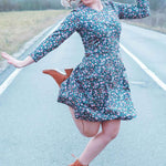 Schnittmuster Kleid mit ausgestelltem Rockteil PETROLINA (32-56) : - Sewando