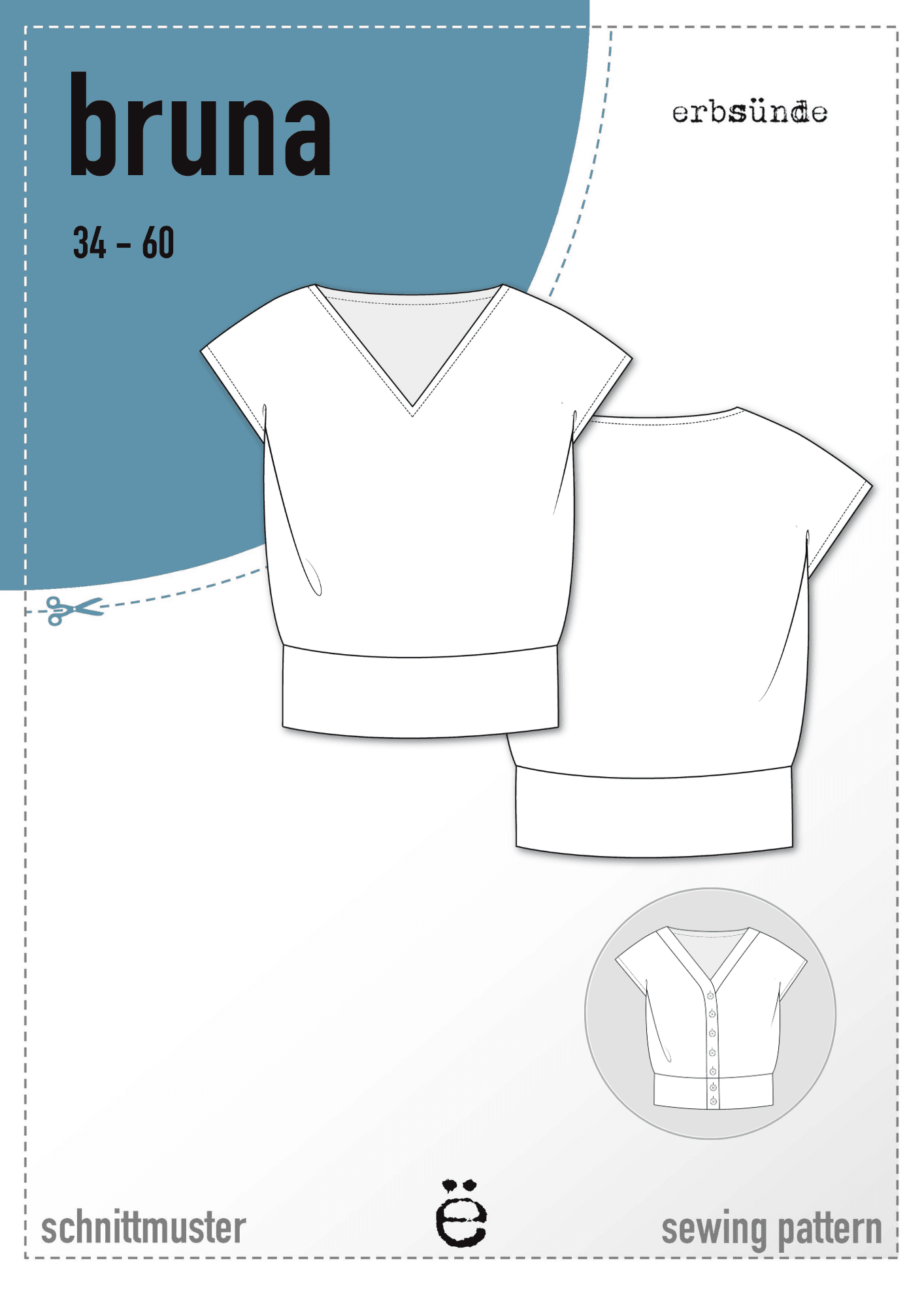 Schnittmuster Oversize Pullunder, Weste BRUNA (34-60) : - Sewando