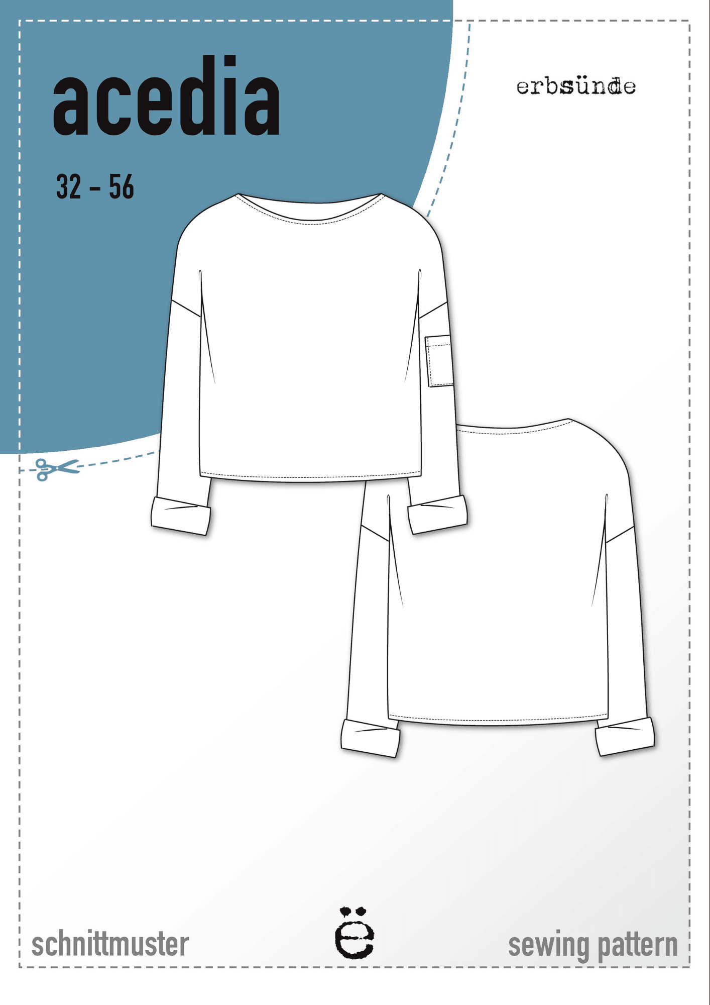 Schnittmuster oversize Sweater ACEDIA II (32-56) : - Sewando