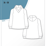 Schnittmuster Pullover mit Kapuzenkragen ACEROLA (34-58) : - Sewando