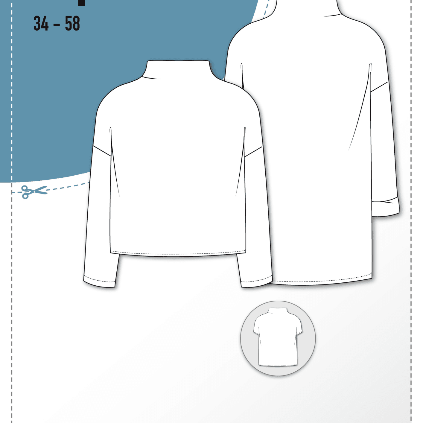 Schnittmuster Oversize Pullover RAPIDO (34-58) - Sewando