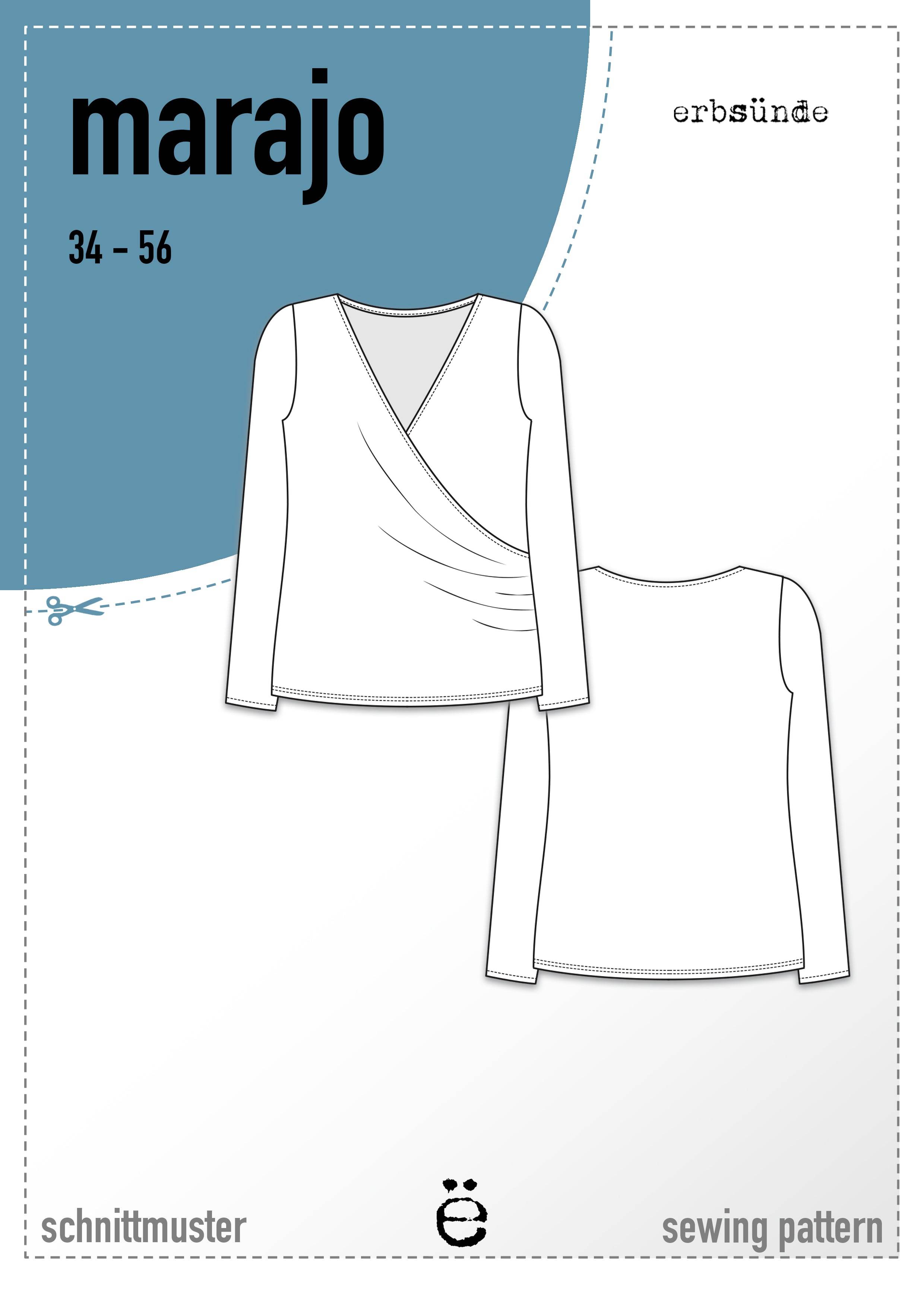 Schnittmuster Pullover in Wickeloptik MARAJO (34-56) : - Sewando