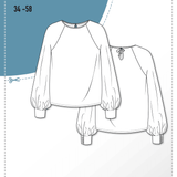 Schnittmuster Raglan Bluse PRIMAVERA (34-58) : - Sewando