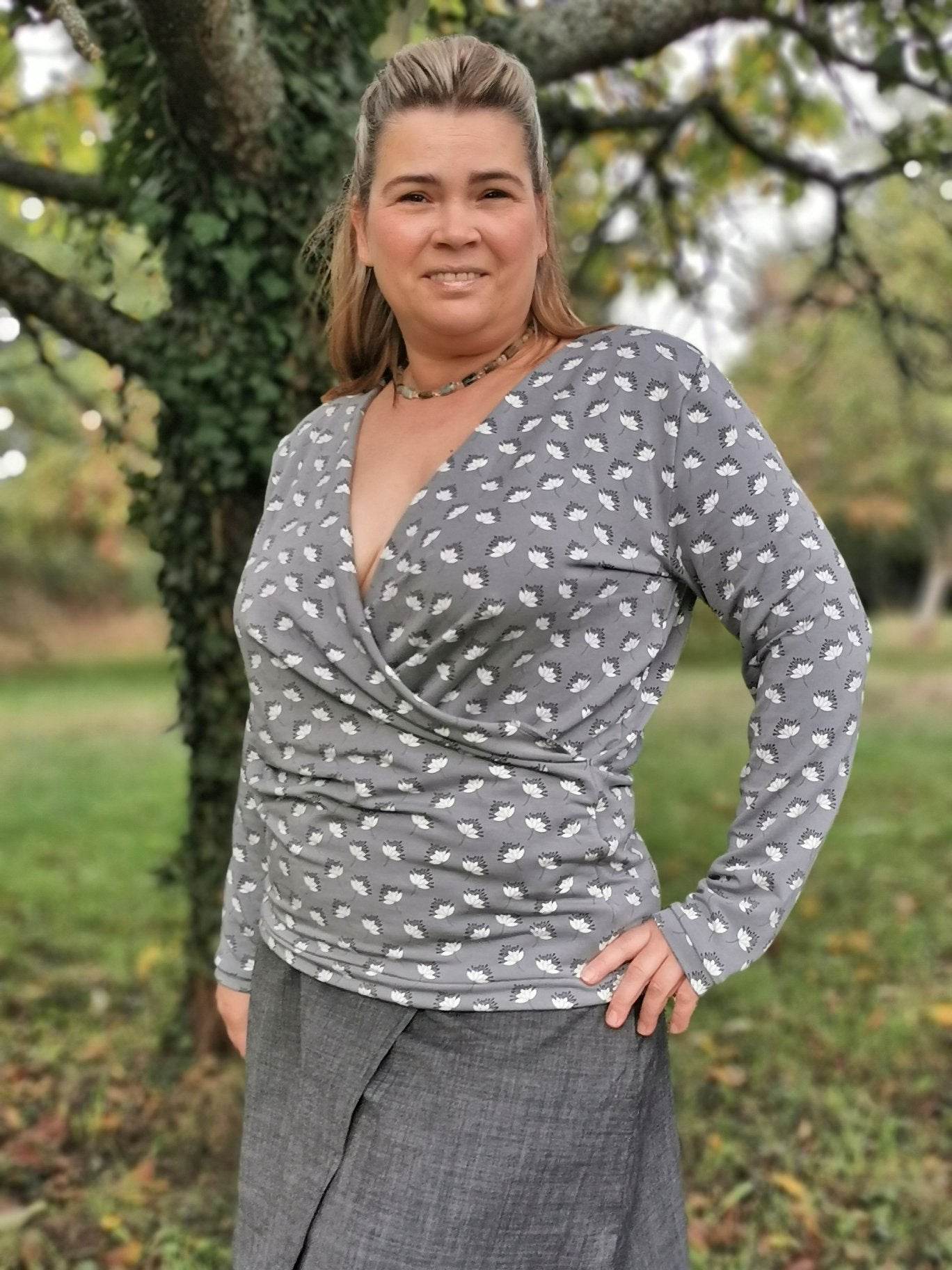 Schnittmuster Pullover in Wickeloptik MARAJO (34-56) : - Sewando