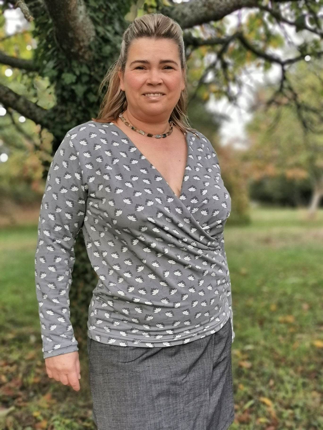Schnittmuster Pullover in Wickeloptik MARAJO (34-56) : - Sewando