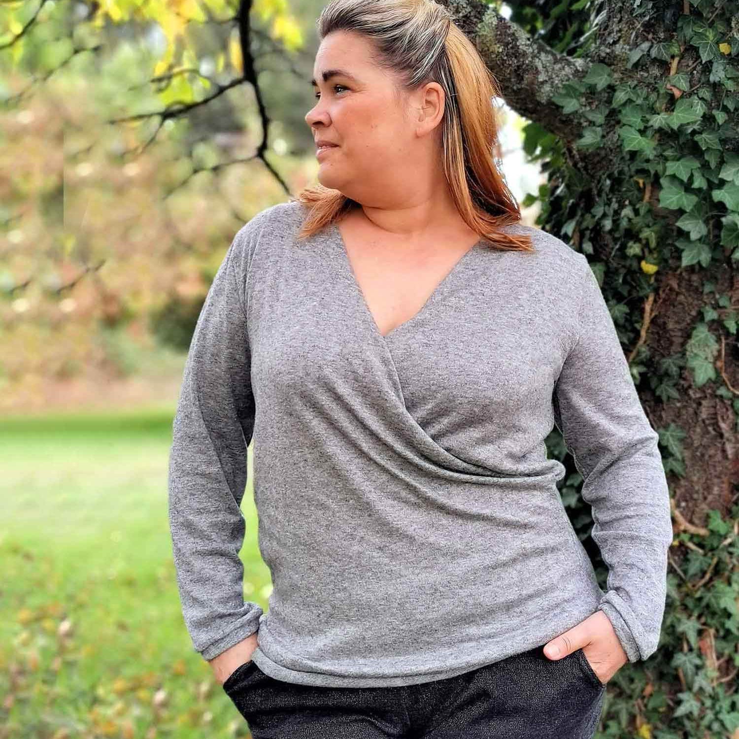 Schnittmuster Pullover in Wickeloptik MARAJO (34-56) : - Sewando