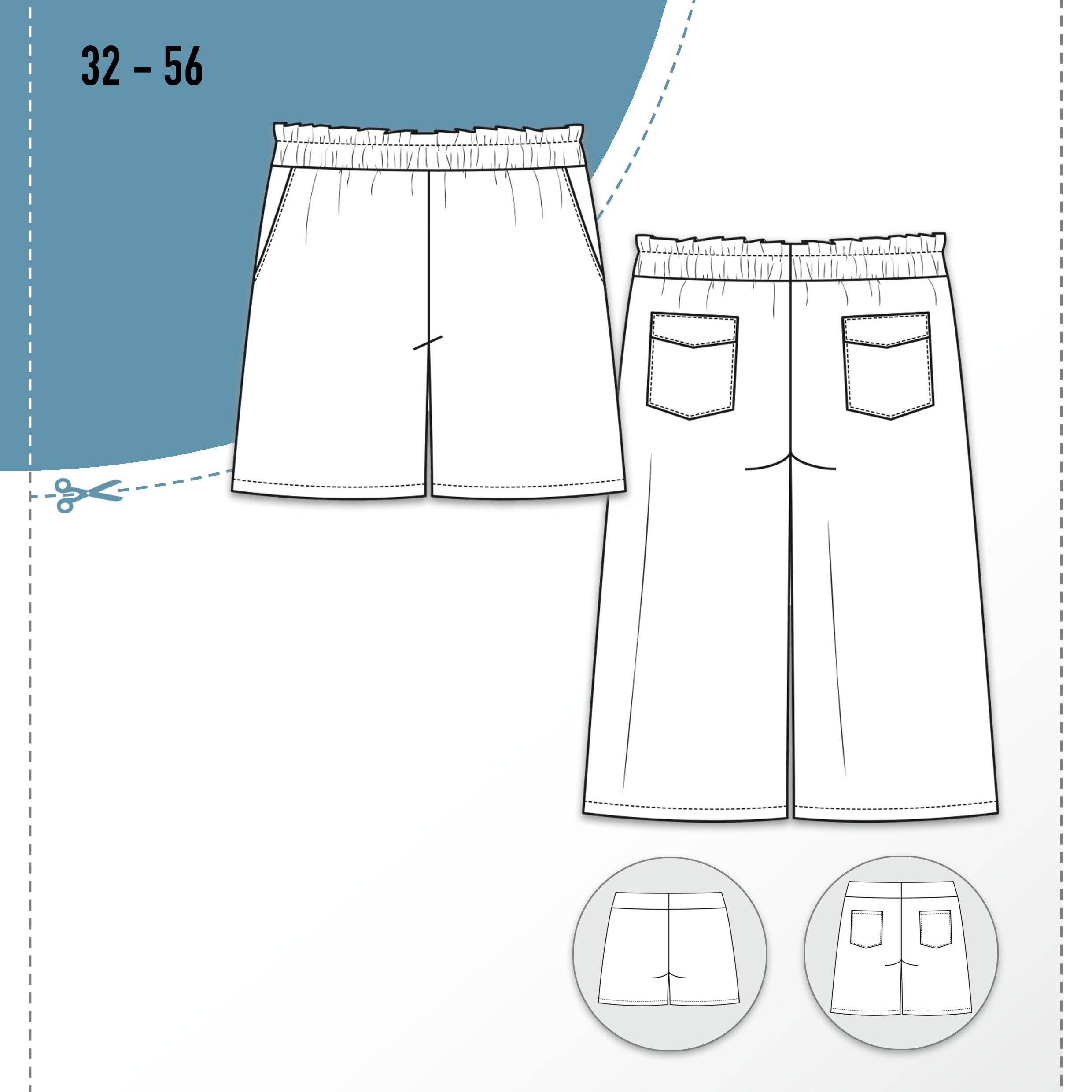 Schnittmuster Shorts Bermuda in 3 Längen FRESCA (32-56) - Sewando