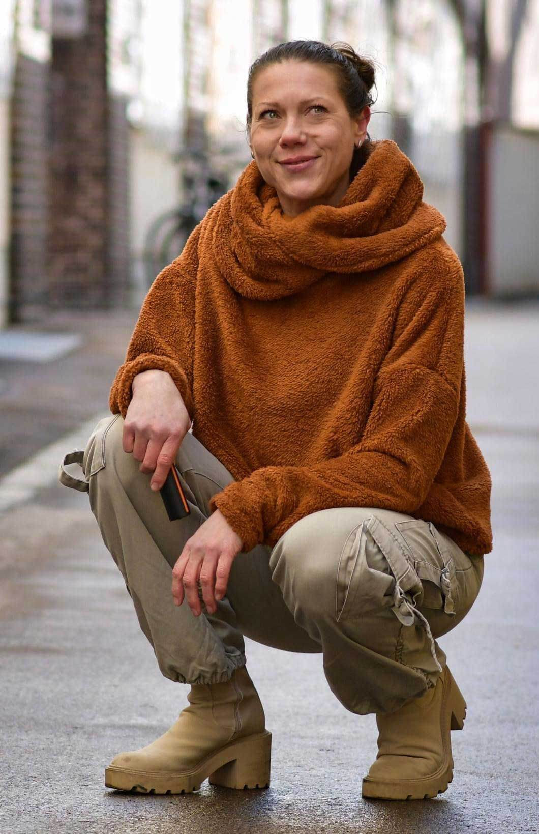 Schnittmuster Oversize Sweater LARANJA (34-58) : - Sewando