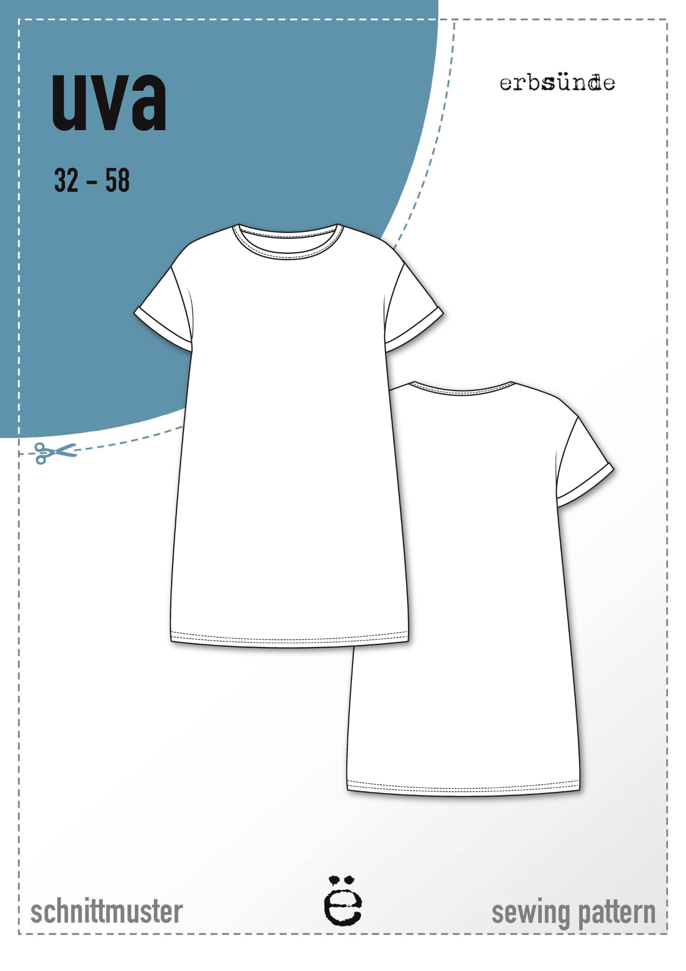 Schnittmuster T-Shirt Kleid UVA (32-58) : - Sewando