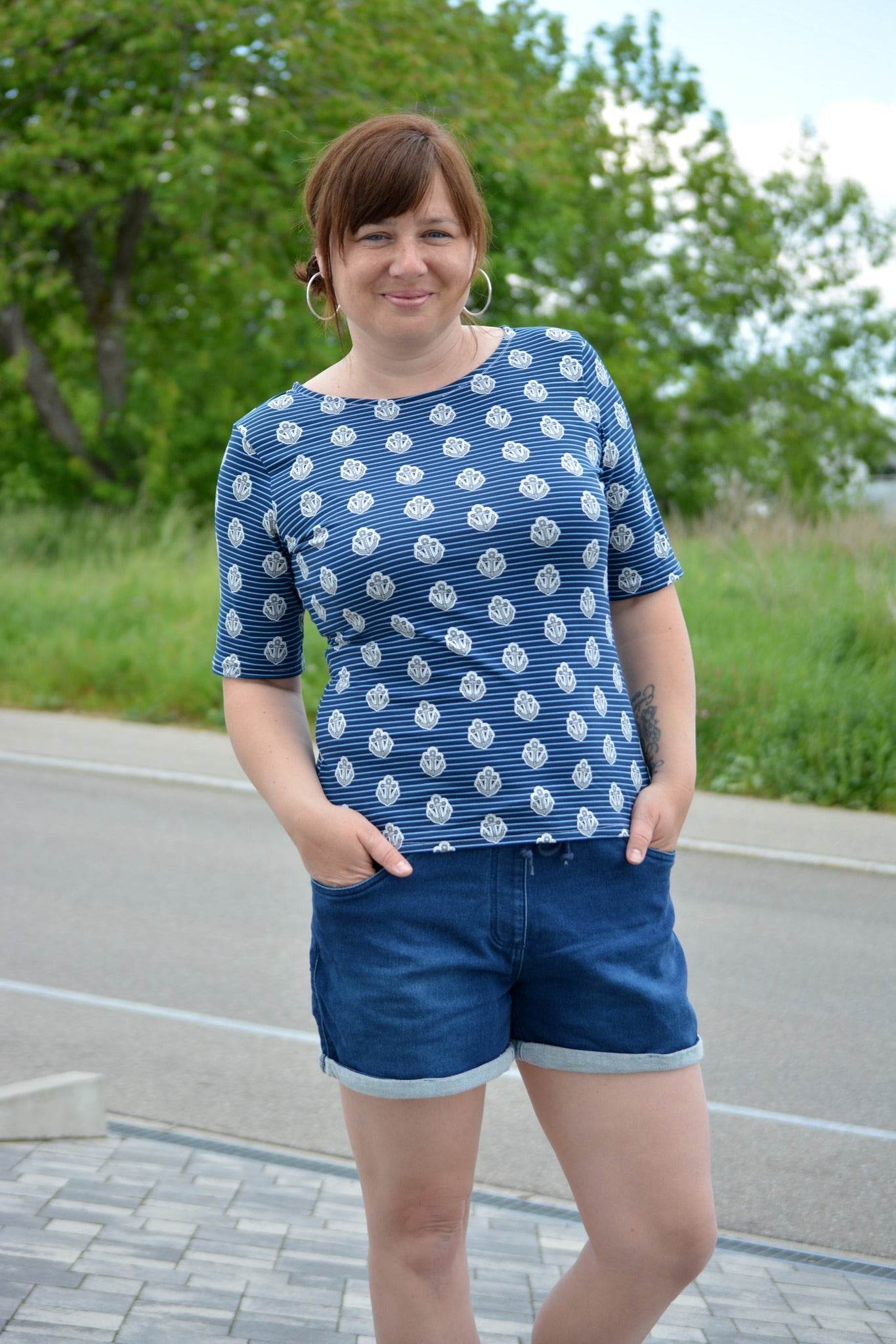 Schnittmuster figurnahes T-Shirt Canela (34-58) - Sewando
