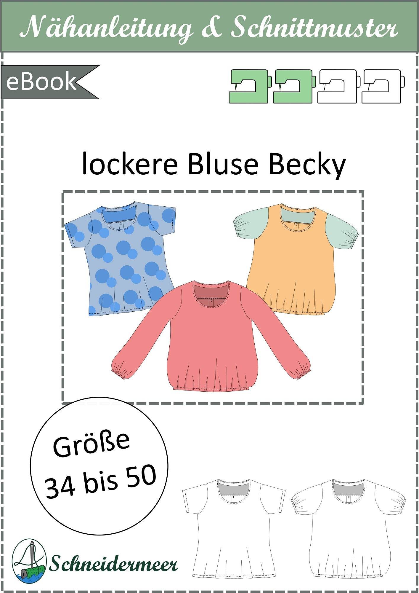 Becky – Lockere Bluse mit Passe & Brustabnähern Gr. 34-50 / BU 80-116 - Sewando