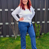 Schnittmuster High Waist Bootcut Jeans "Der blaue Pfad" Damen Gr. 32 - 62