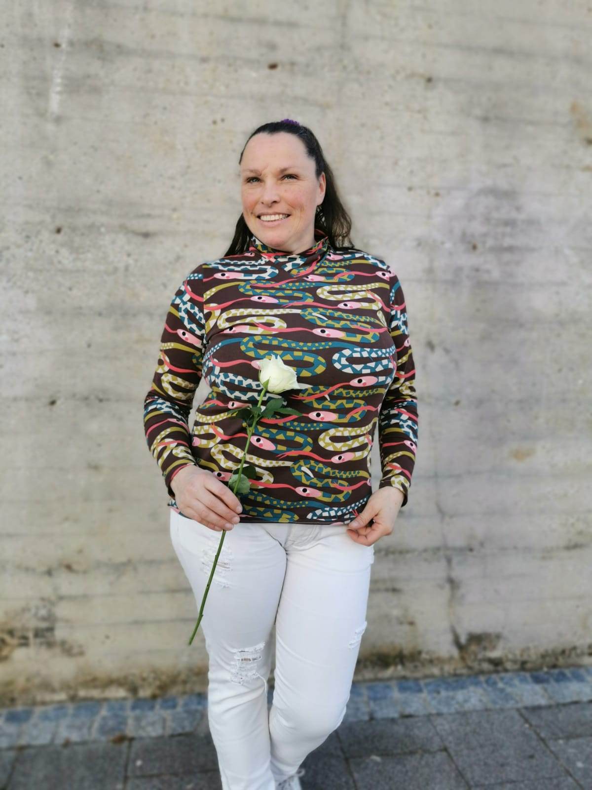 Schnittmuster Rollkragenshirt „Im Blütenkelch verborgen“ Damen Gr. 32 - 62 - Sewando