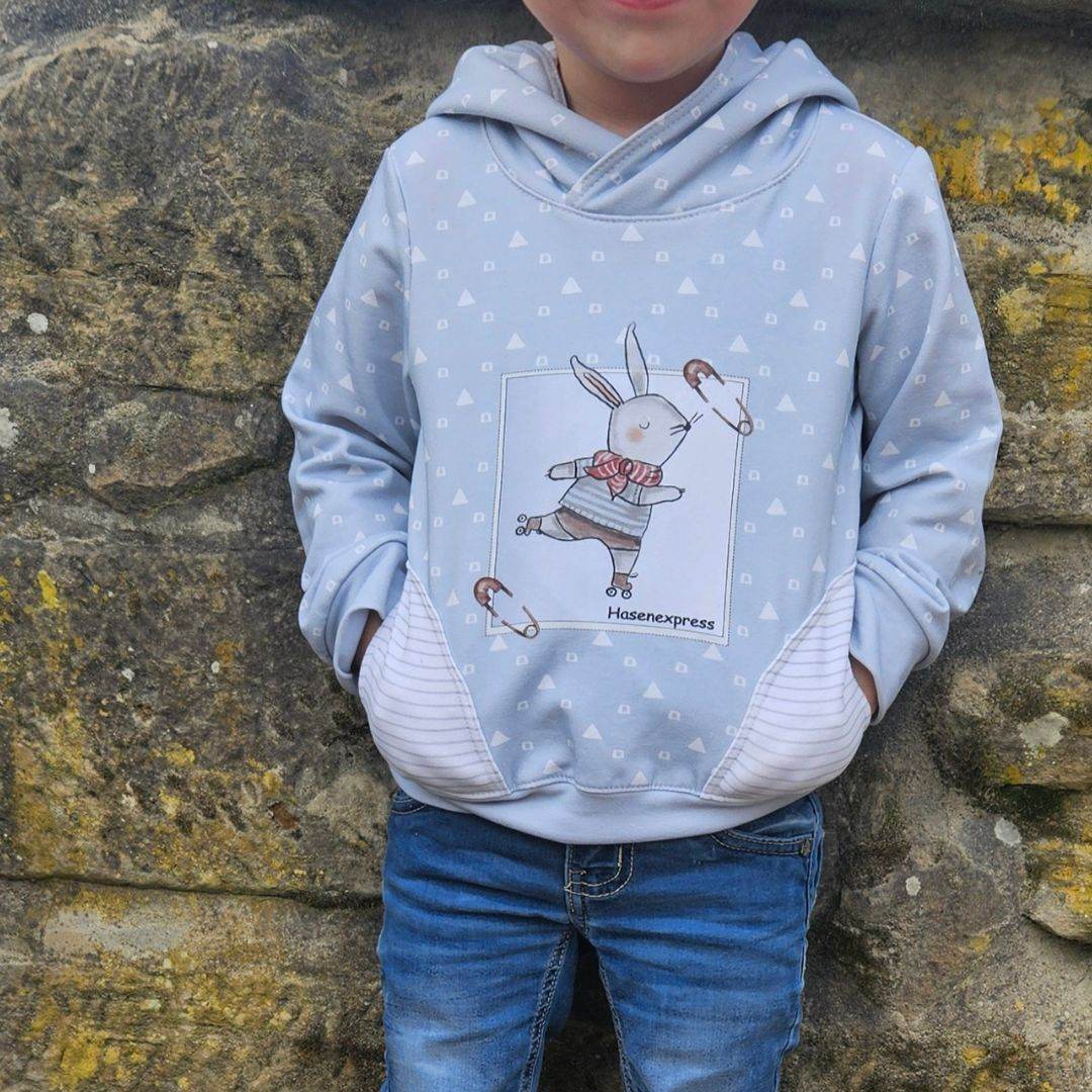 Schnittmuster Kinder Hoodie Ela+Kai Gr. 80-140 - Sewando