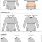 Schnittmuster Leonie Kids - Stufenshirt mit Empire-Teilung / erhöhte Taille - für Kinder Gr. 98-164 - Sewando