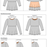 Schnittmuster Leonie Kids - Stufenshirt mit Empire-Teilung / erhöhte Taille - für Kinder Gr. 98-164 - Sewando