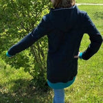 Klara - Longhoodie und Sweatkleid für Kinder - mit Kapuze/Wickelkragen Gr. 86-158 - Sewando