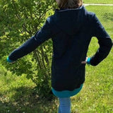 Klara - Longhoodie und Sweatkleid für Kinder - mit Kapuze/Wickelkragen Gr. 86-158 - Sewando