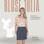 Schnittmuster Bluse JULIA – mit Knopfleiste und 2 Ärmelvarianten | Gr. 34–48 (PDF) - Sewando