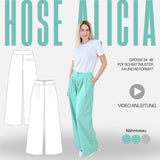 Schnittmuster Hose ALICIA | weite Hose mit Falten und Taschen | Gr. 34–48 (PDF)
