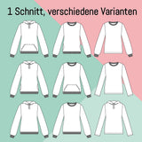 Schnittmuster Herren Hoodie Nafi PDF | Pullover nähen | Gr. 44–66
