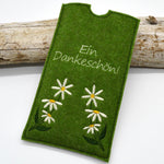 Stickdatei Schokohülle SET danke happy birthday Blumen 5 Motive - Sewando