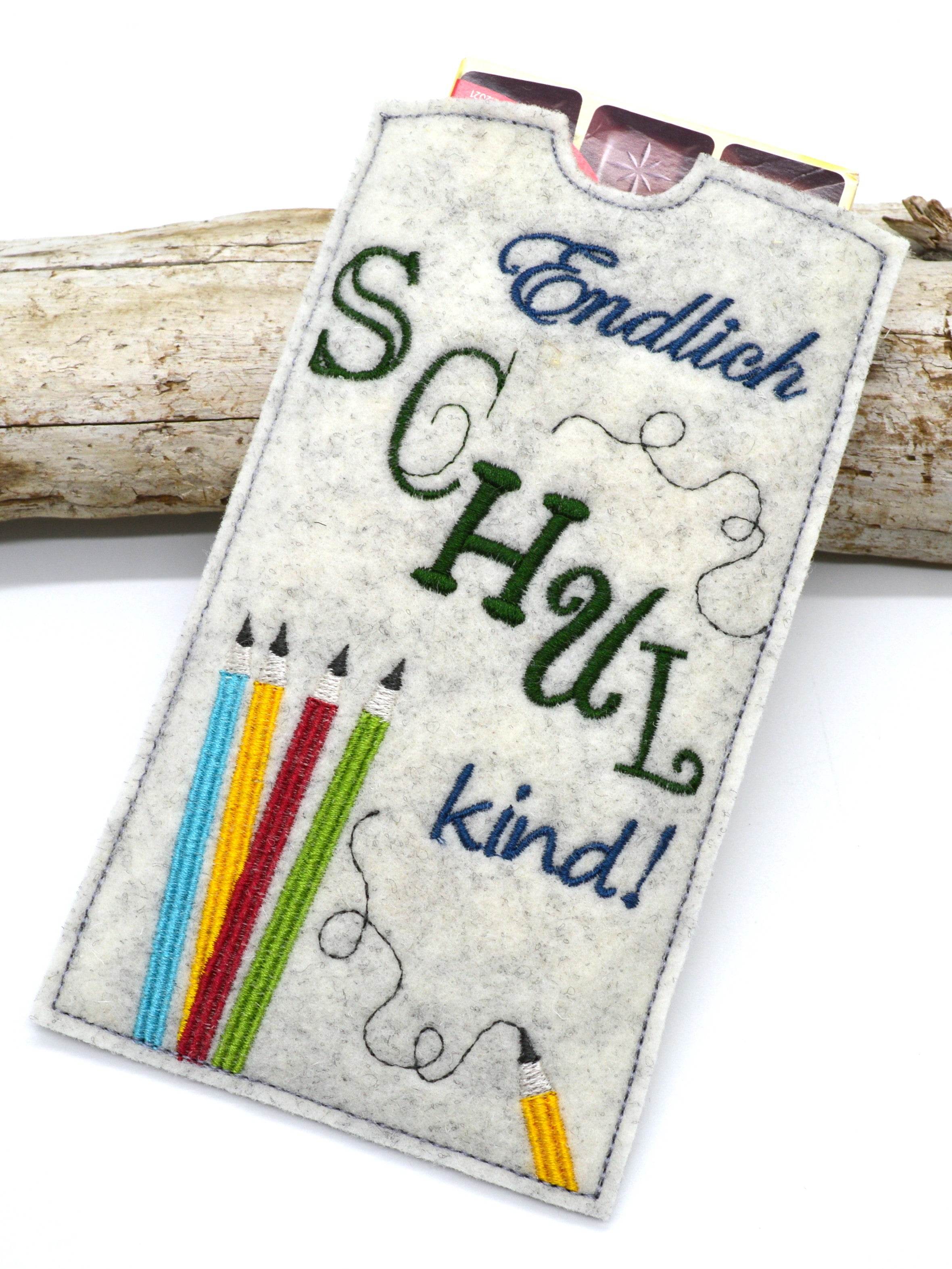 Stickdatei Schulkind Mugrug Schokohülle - Sewando