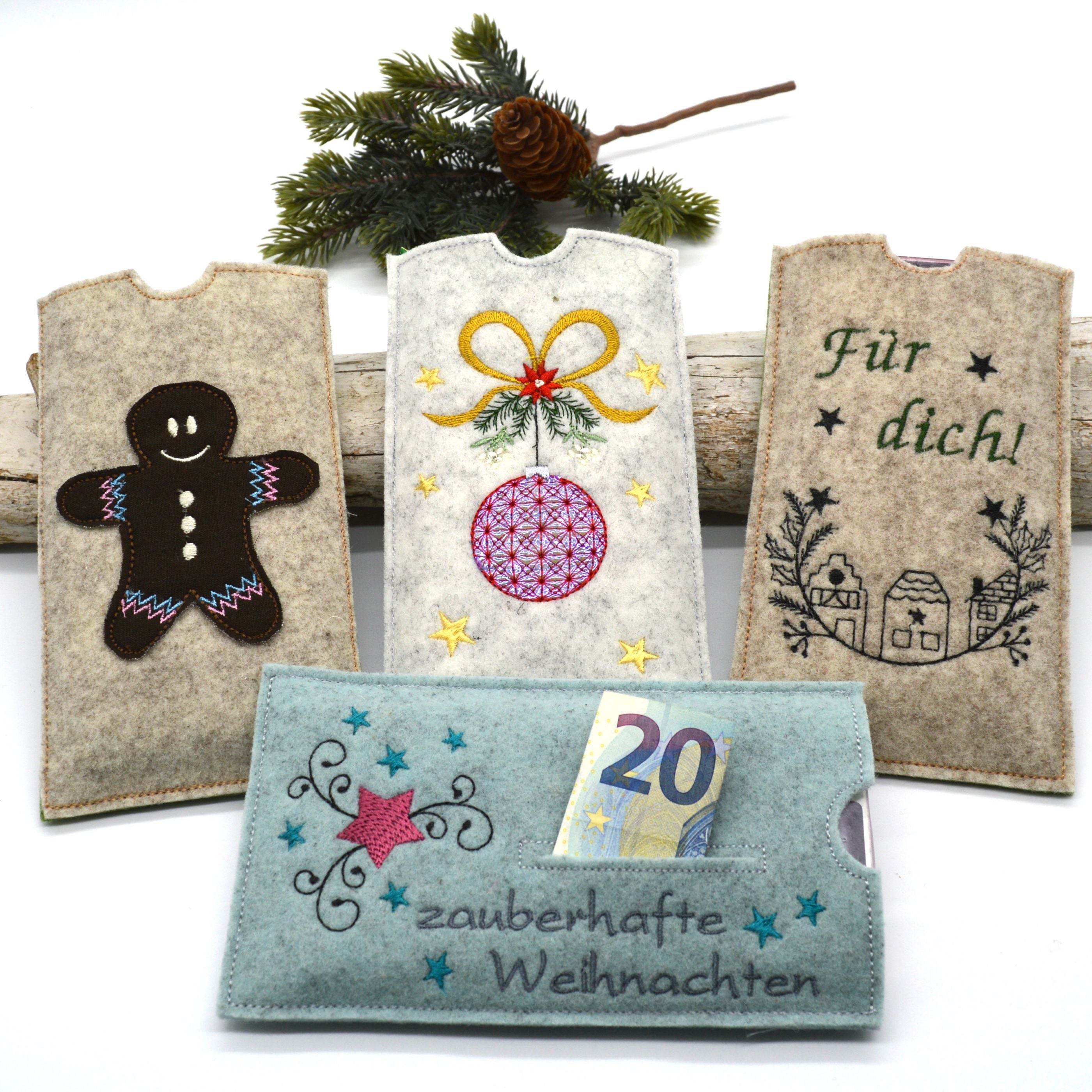 Stickdatei Schokohülle SET Weihnachten 7 Motive - Sewando