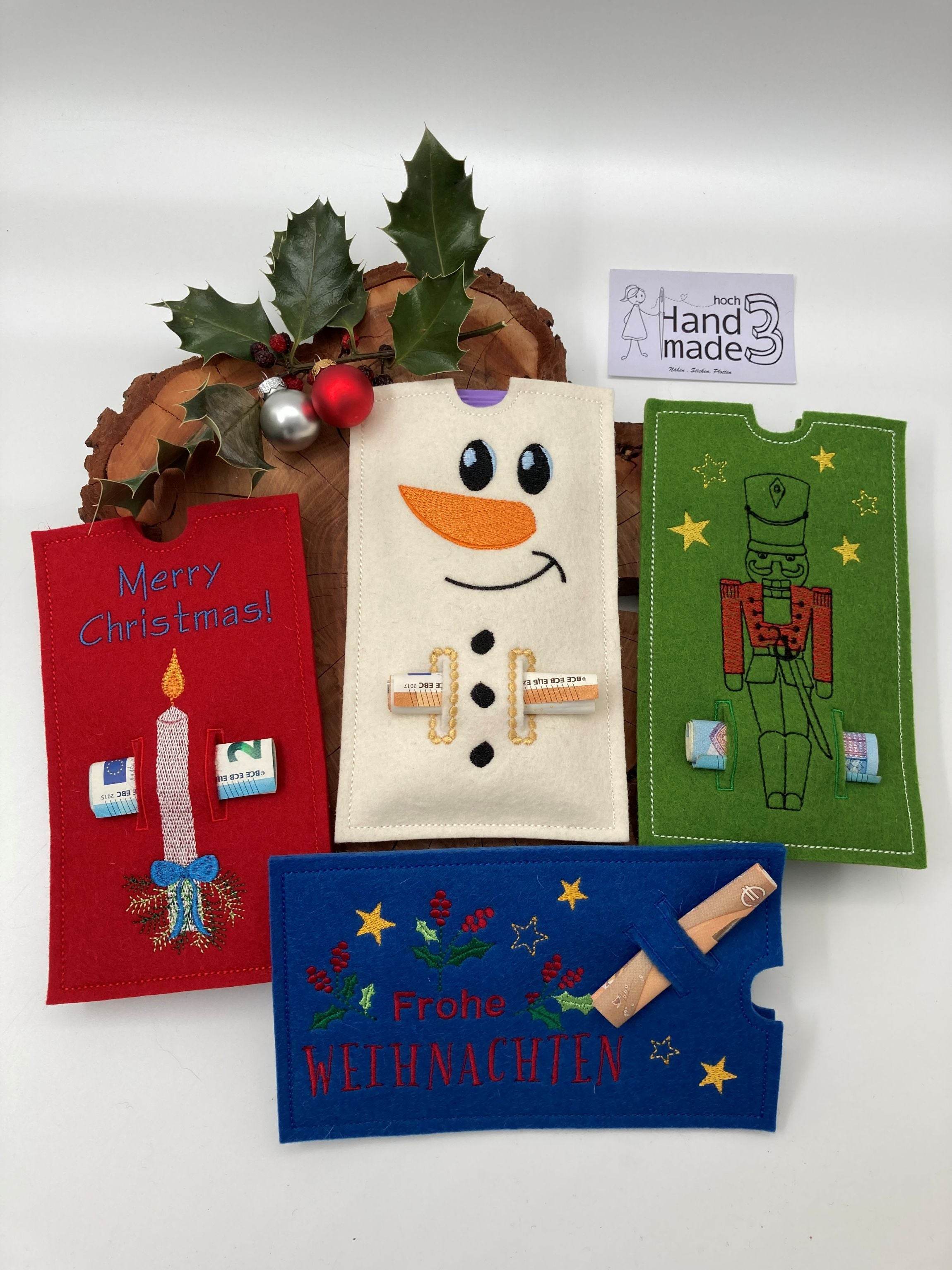 Stickdatei Schokohülle Weihnachten Geldgeschenk - Sewando