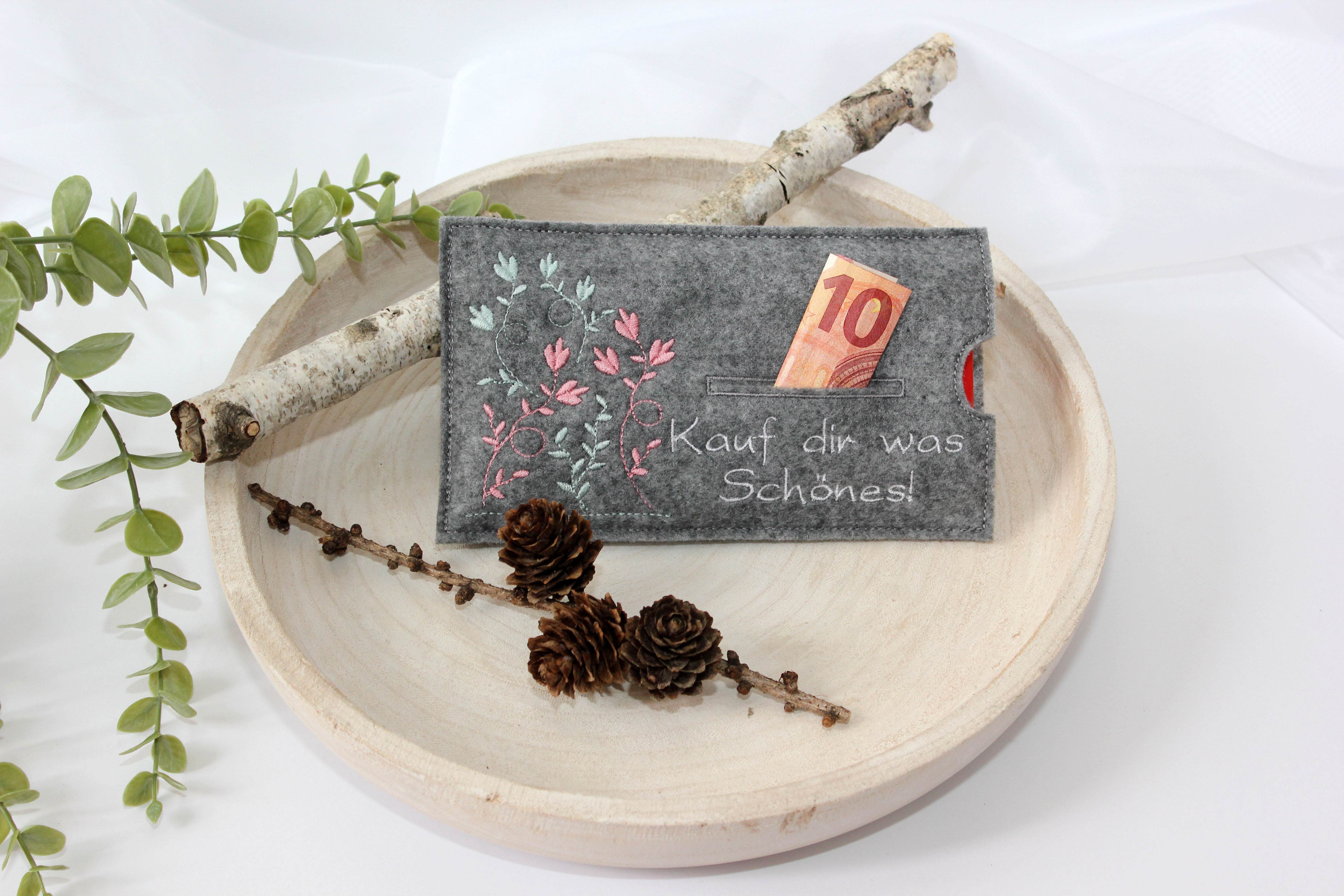 Stickdatei Schokohülle SET danke happy birthday Blumen 5 Motive - Sewando