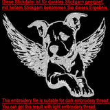 Stickdatei American Staffordshire Terrier Engel "Adam" - realistisch - FÜR HELLE STOFFE