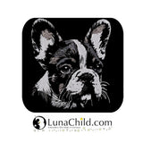 Stickdatei Französische Bulldogge "Nolan" - realistisch - FÜR DUNKLE STOFFE
