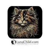 Stickdatei Schildpatt Katze "Frieda" - realistisch - FÜR DUNKLE STOFFE
