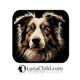 Stickdatei Australian Shepherd  "Bart" - realistisch - FÜR DUNKLE STOFFE