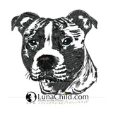 Stickdatei Staffordshire Bull Terrier "Rachel" - realistisch - FÜR HELLE STOFFE